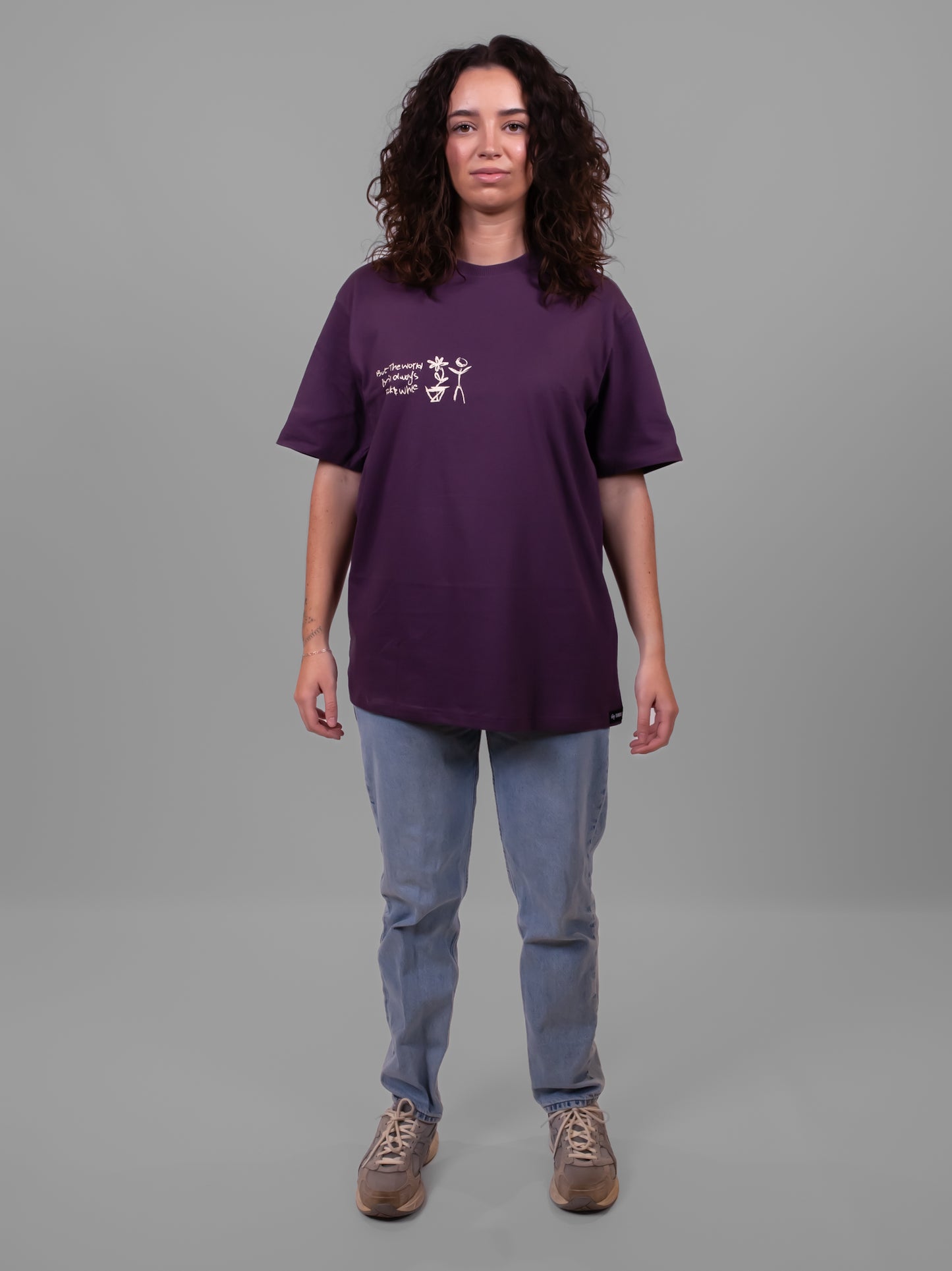 WOMEN PLUM DOODLE T-SHIRT